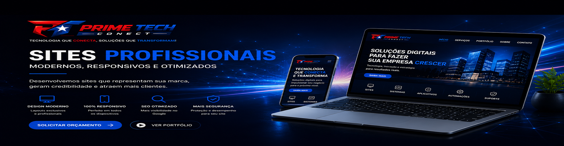 Sites profissionais Prime Tech Conect