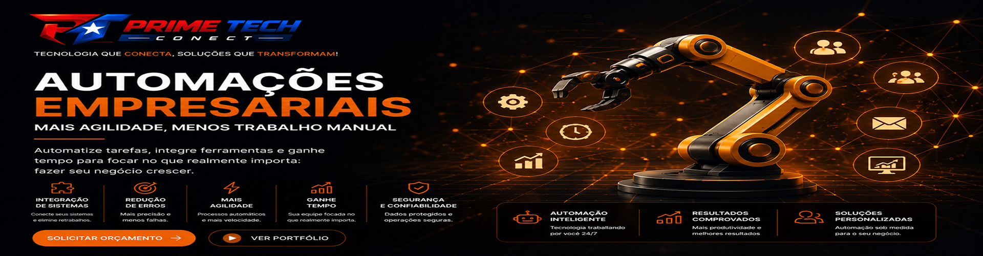 Automações empresariais Prime Tech Conect
